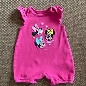 Disney Baby Pink Minnie Mouse Ruffle Romper 3 Months